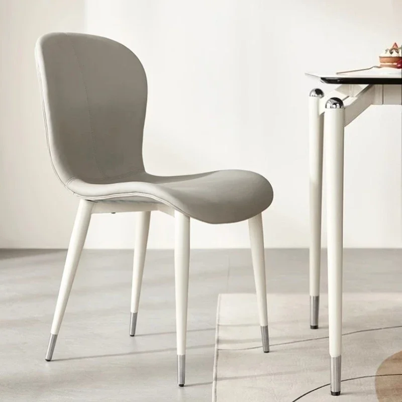Modern Office Hotel Shopping Mall Chair Light Luxury Premium Stool Backrest Book Table Two Chair 2 Packs Dining Chairs Leather