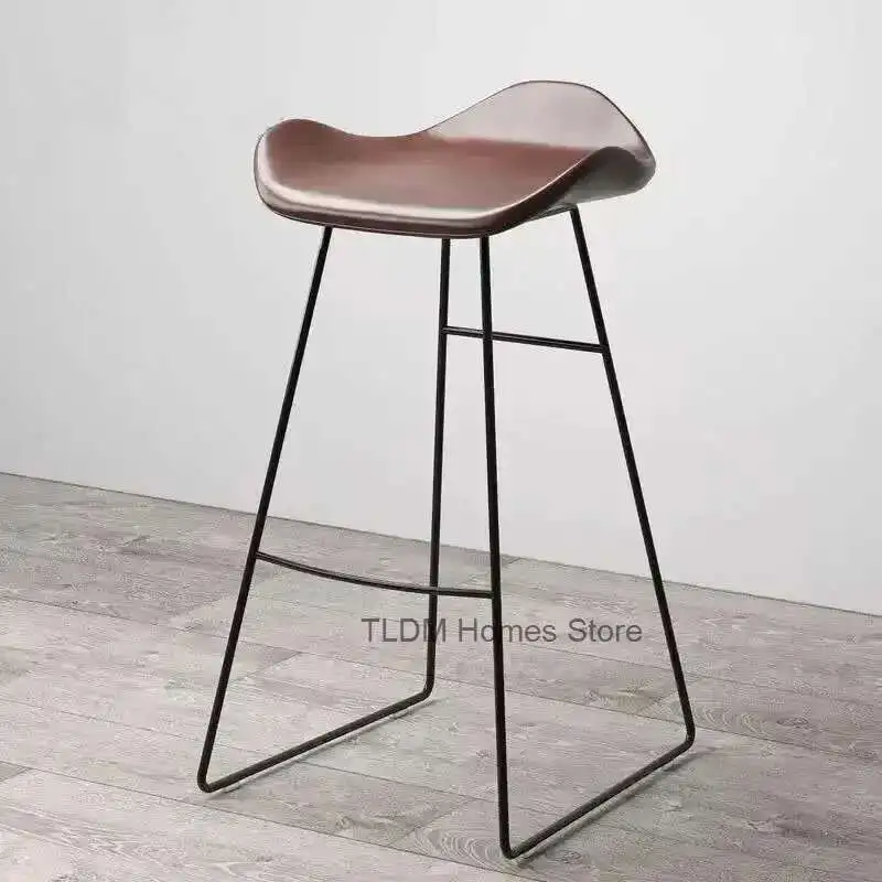 

Modern Simple Leather Bar Chairs Leisure High Bar Stools Home Kitchen Furniture Nordic High Bar Chair Luxury Back Bar Stool U