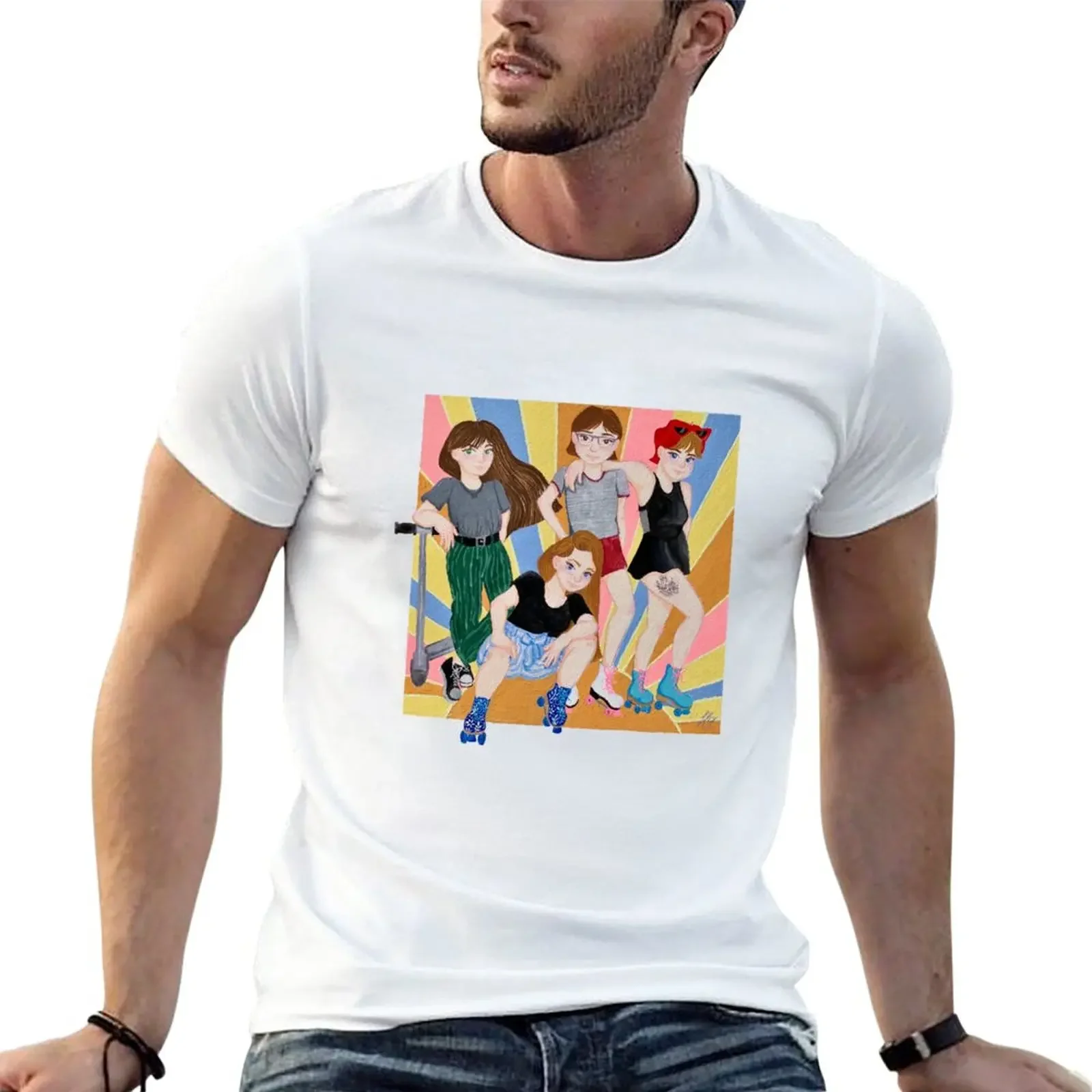 Skater Girls T-Shirt heavyweights tops oversized t shirts for men