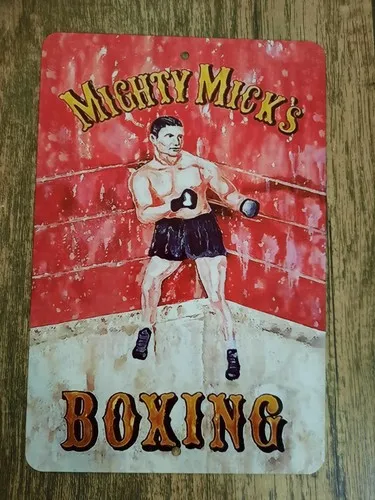 Panneau mural en métal Mighty Micks Boxing pour garage ou man cave