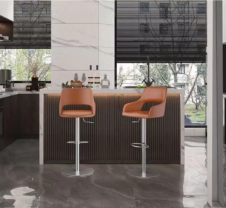 

#Modern Adjustable Height Counter Bar Stool For Kitchen Hotel Restaurant High Chair Rotating Lifting Feature Durable Furniture