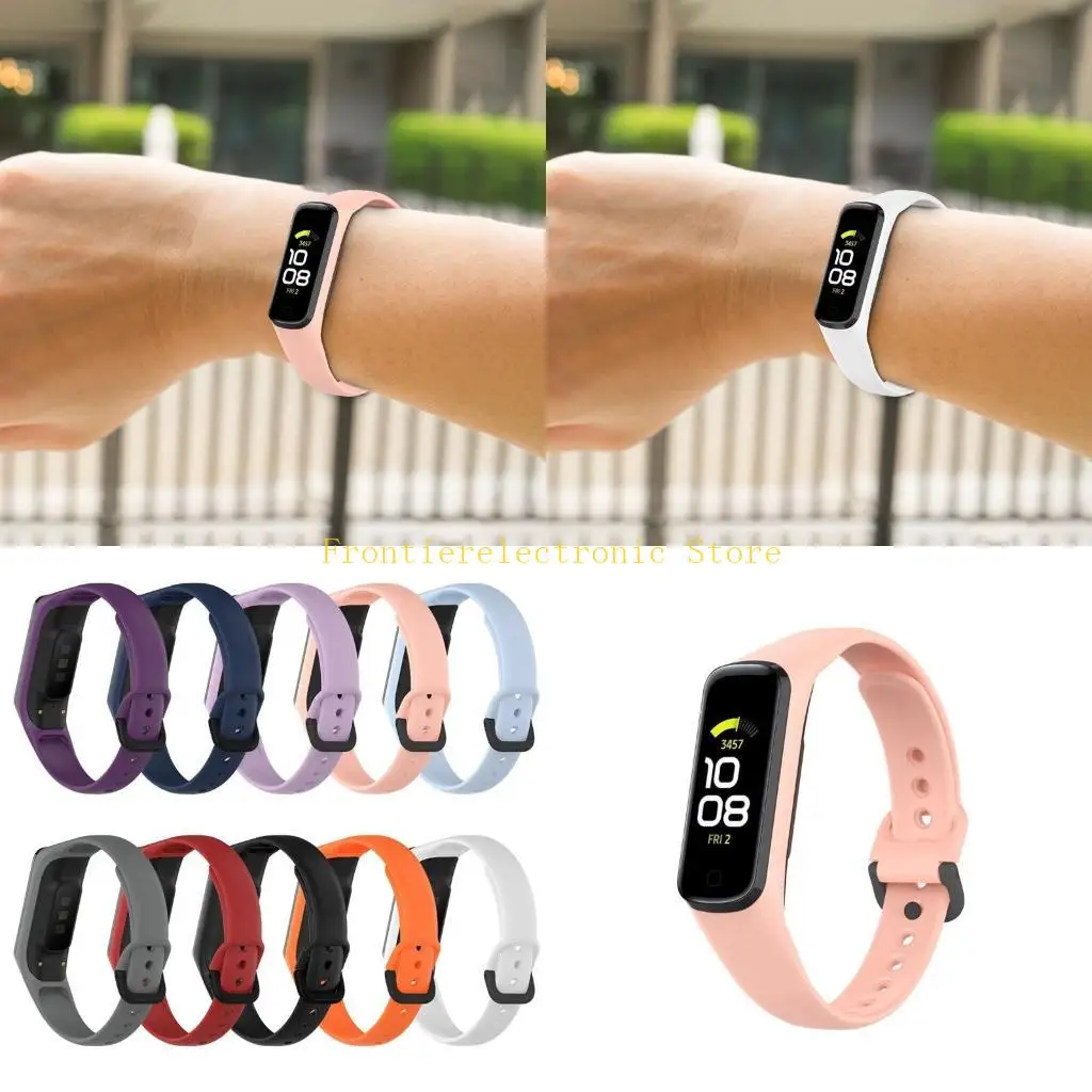 G8DB for -Galaxy Fit2 R220 Durable Sweatproof Wristband Adjustable Sports TPU Silicone SmartWatch Strap