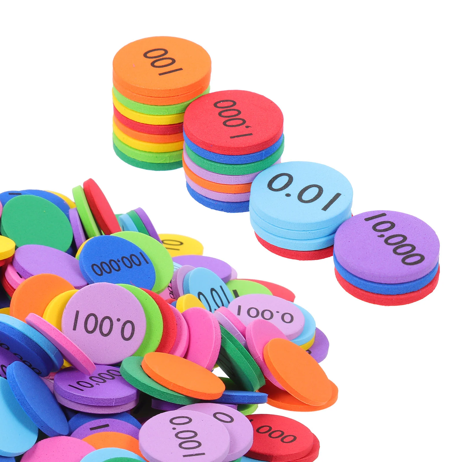 160 Pcs Number Round Disks Colored Math Toys Educational Montessori Arithmetic Discs Practical Learning Place Value Kits