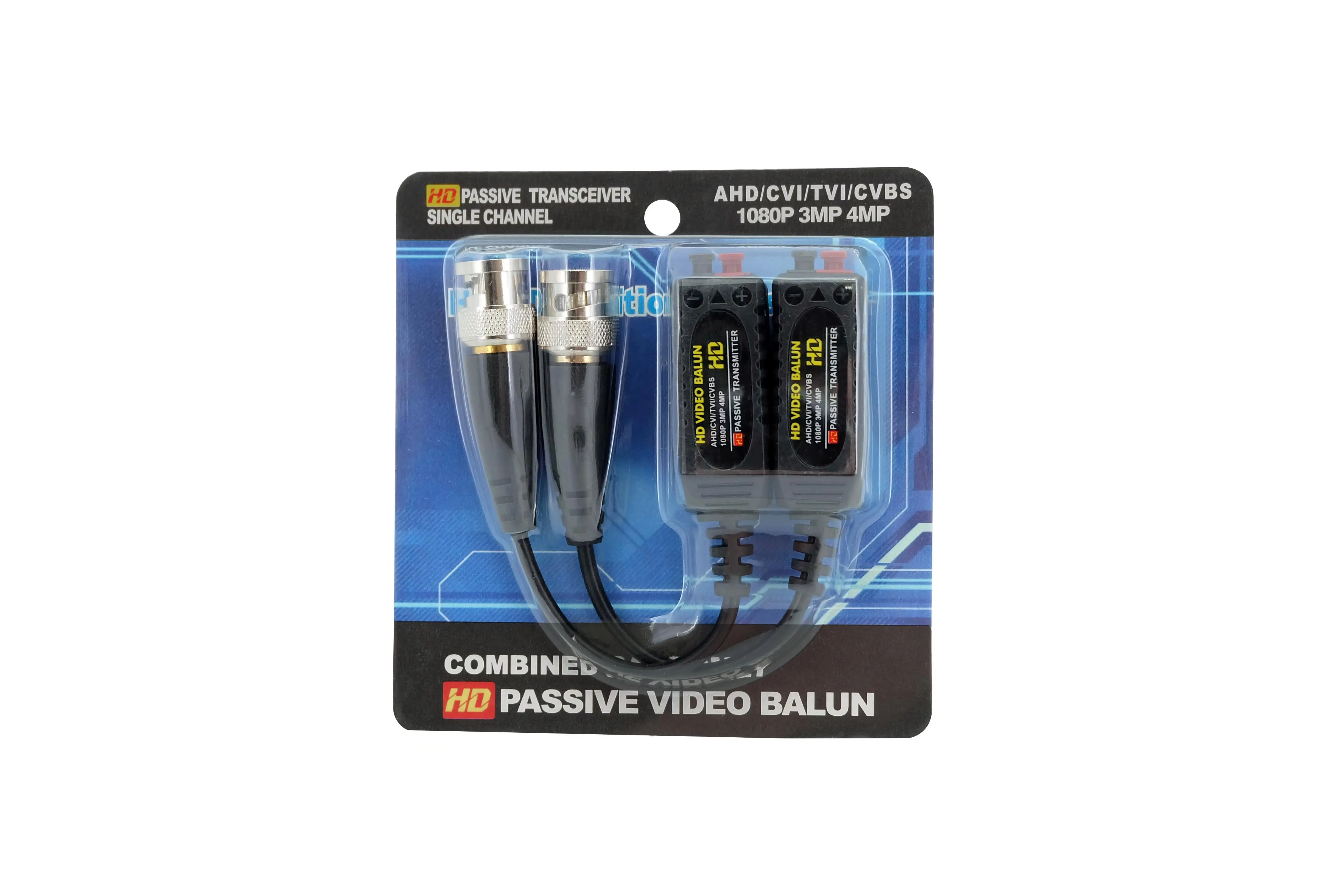 جهاز إرسال واستقبال سلبي عالي الدقة قناة واحدة AHC CVI TVI CVBS 1080p 3MP 4MP فيديو Balun لنقل الفيديو بكاميرا المراقبة