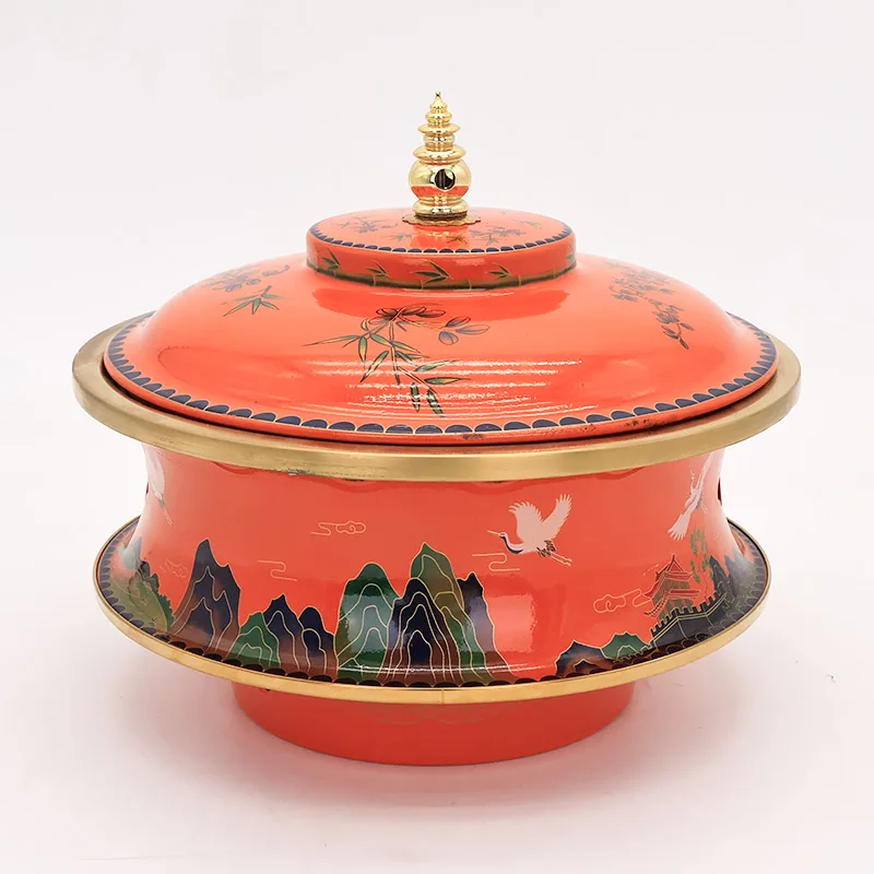 

Enamel Heating Dry Pot Boiler, Commercial Alcohol Heating Open Furnace Dry Pot, Winter Insulation Furnace Warm Vegetable Pots