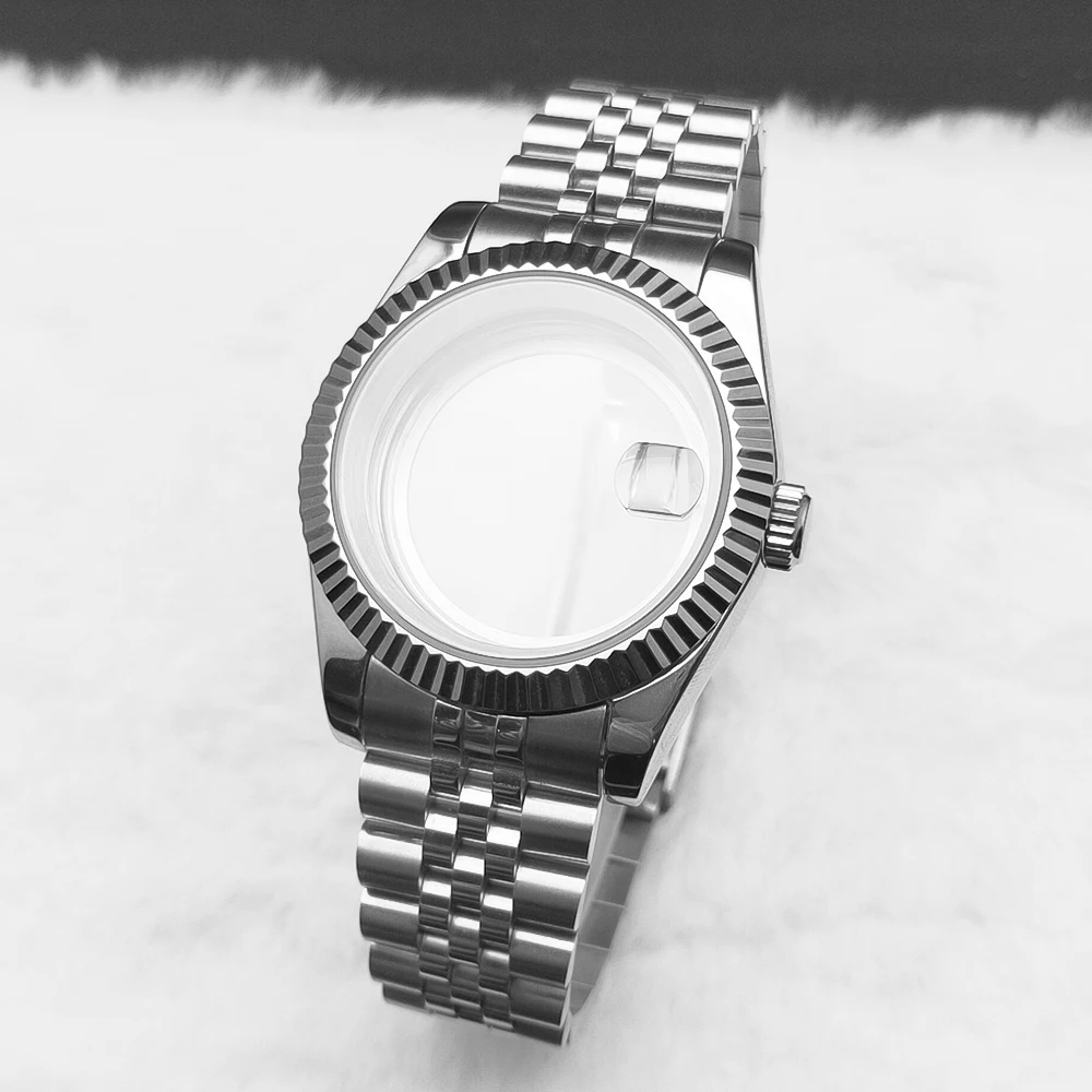 36 مللي متر/39 مللي متر الياقوت الزجاج للرجال ساعة تناسب NH36 NH34 NH35 حركة موضة مقاوم للماء اليوبيل الفولاذ المقاوم للصدأ