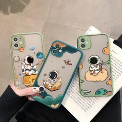 Cartoon Outer Space Astronaut Planet Phone Cases For iPhone 17 16 11 12 14 13 Pro Max 15 Plus 16 Plus X XR XS Shockproof Cover