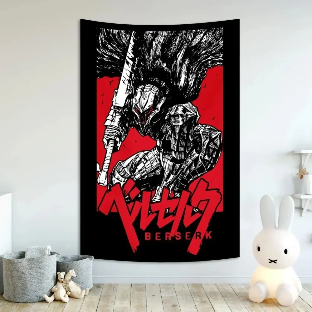 Anime Berserk Sacrifice Tapestry Hanging Printed Home Room Bar Cafe Aesthetic Art Wall Decor，200x150cm