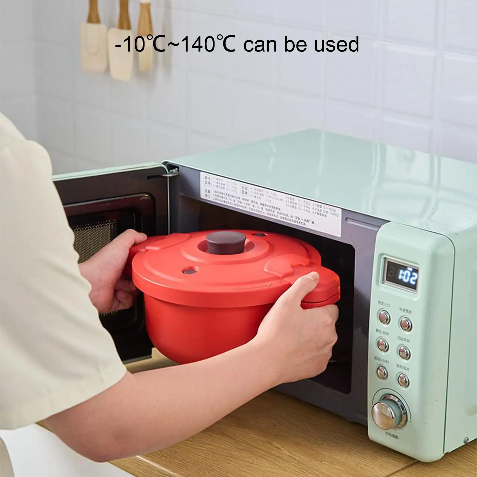 Microwave Pressure Cooker Multi-Function Pressure Cooking Pot Multifunctional 2.3L Quick Cooking Tool Cooker For Dorm Workplace