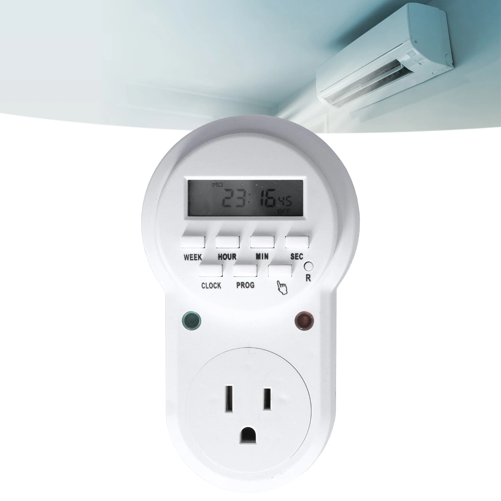 24 Hours Indoor Plug in Timer Timer Outlet Digital Programmable Outlet Timer for Electrical Outlets Lights and Home Appliances