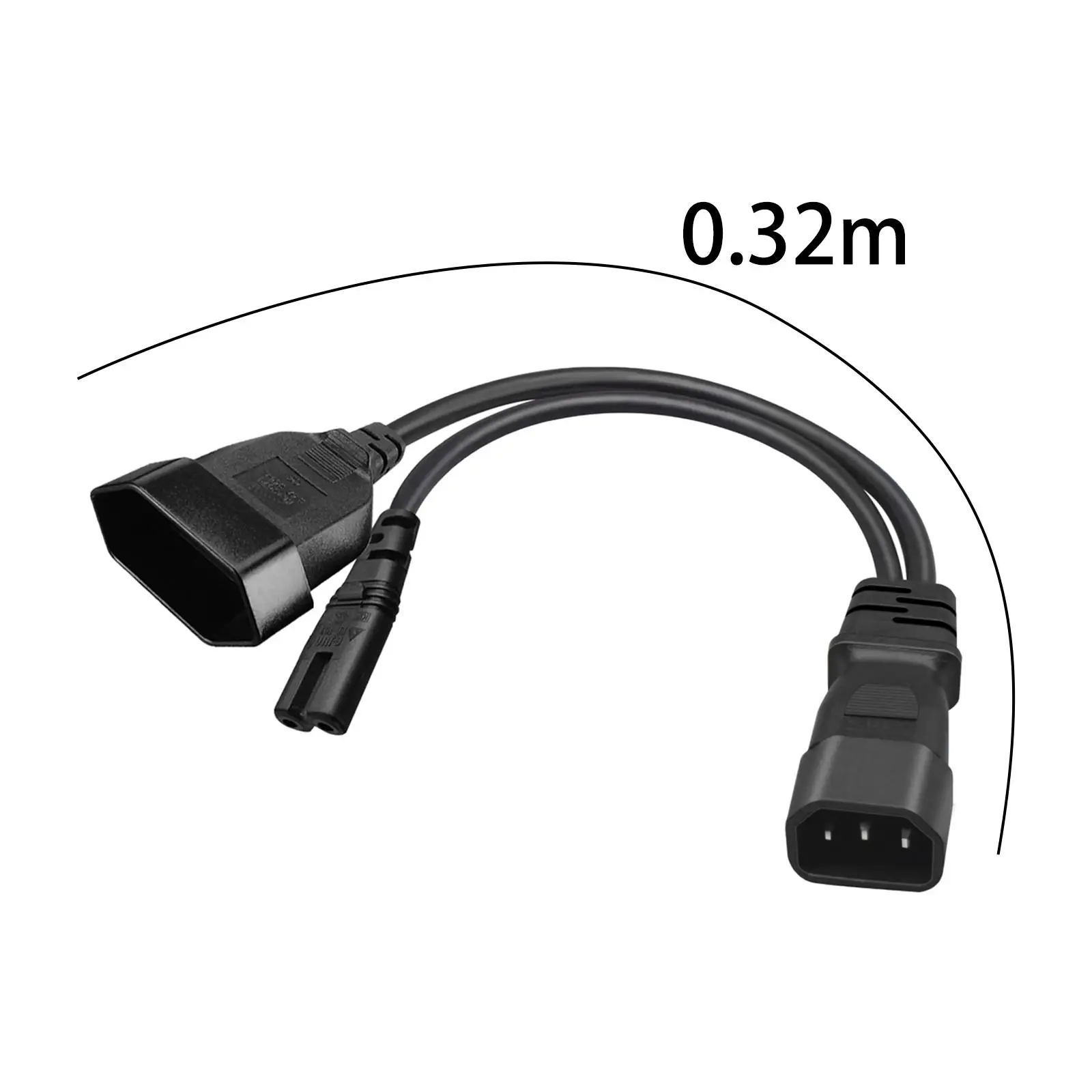 IEC 320 C14 Stecker auf C7 + EU Y-Splitter-Netzkabel Stecker auf Buchse Stromkabel C14 auf C7 + EU