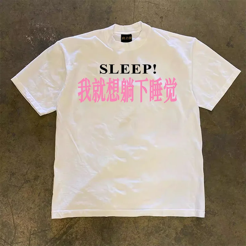 Make Money and Do Charity! 3A260G Pure Cotton Double Yarn! Upward Hero! Heavyweight Couple's Loose Short-Sleeve T-Shirt for W...