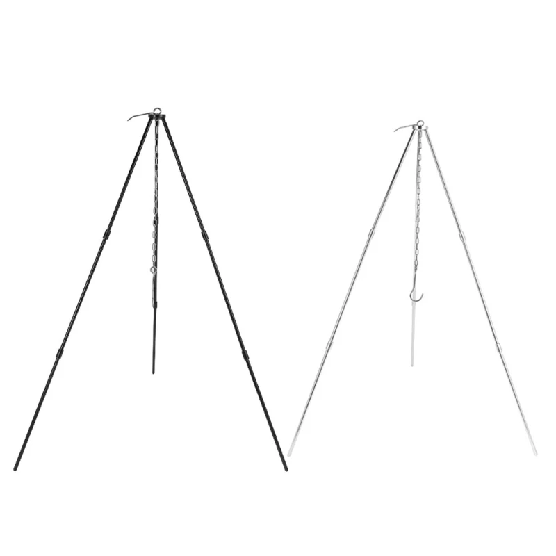 

Hanging Camping Tripod for Outdoor Adjustable Campfire Cooking Tripod Set