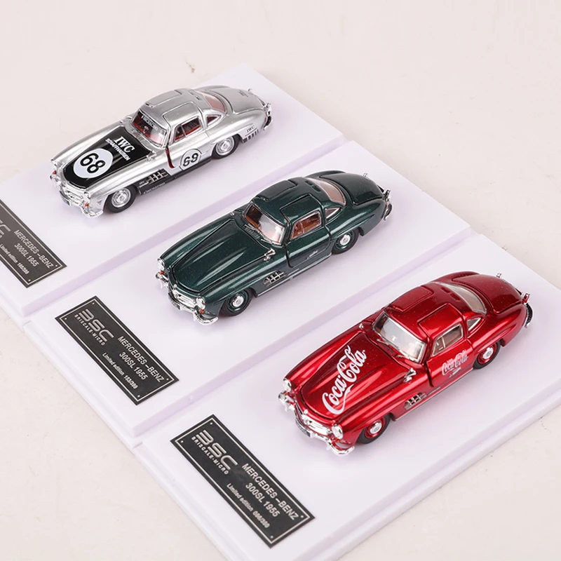 Diecast 1/64 Size Mercedes Benz 300SL Model Car Benz 1955 Classic Car Alloy Toys for Boys Collection Display Hobby Original Box