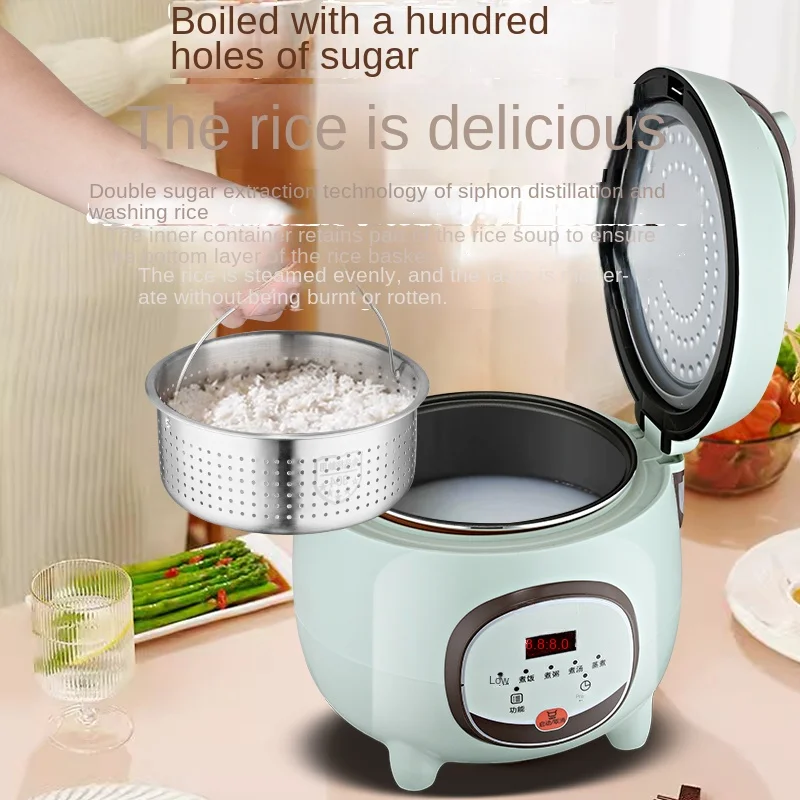 Electric rice cooker 1-2 person rice soup separation 2-3L mini smart home multifunctional  drain small  pot