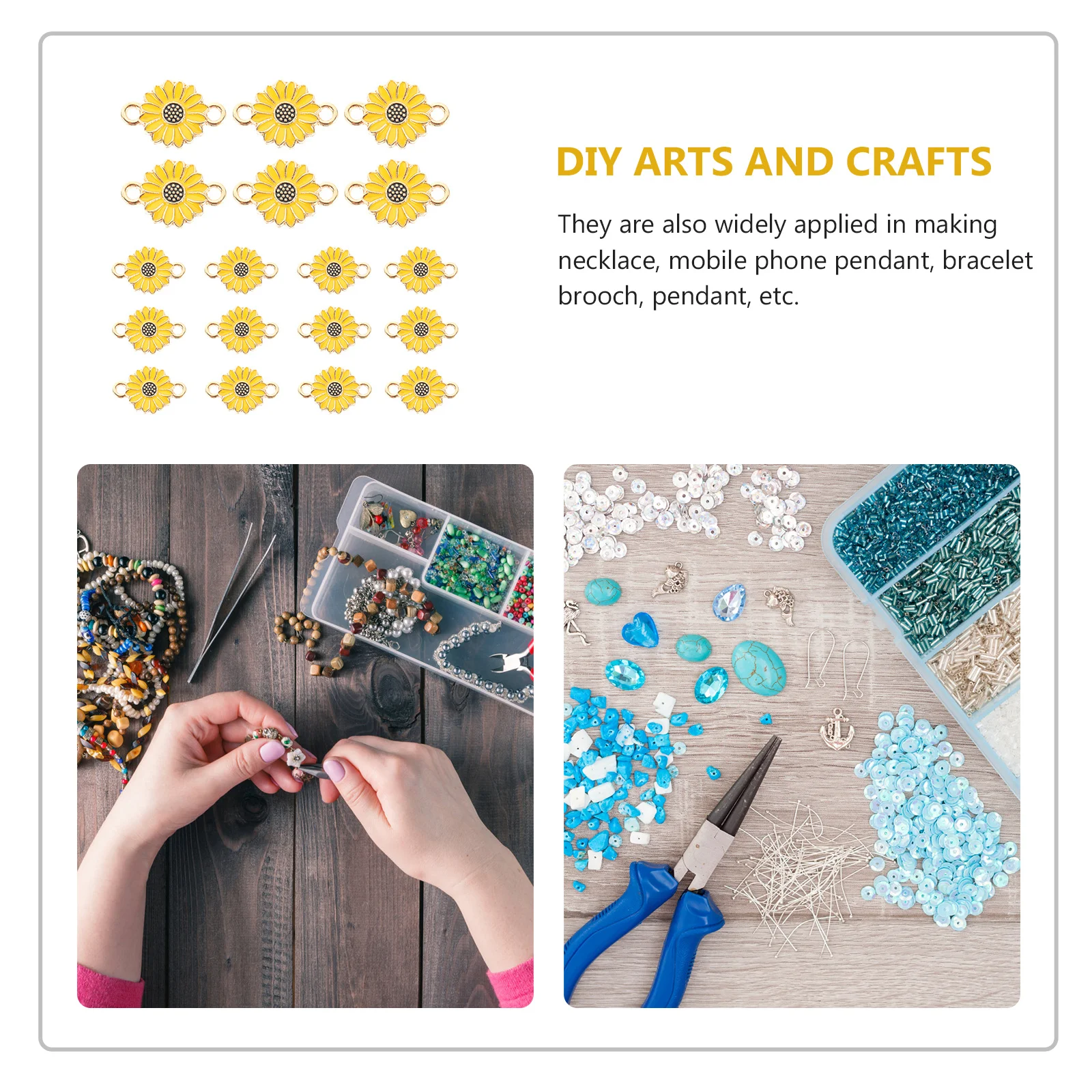 

20Pcs Daisy Connector Charms for Jewelry Making DIY Necklace Bracelet Flower Pendant Accessories Daisy Charms Linking Pendants