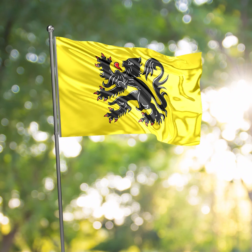 3x5 Ft Flemish Region Flag Vivid Color a Region of Belgium Flags Polyester with Brass Grommets