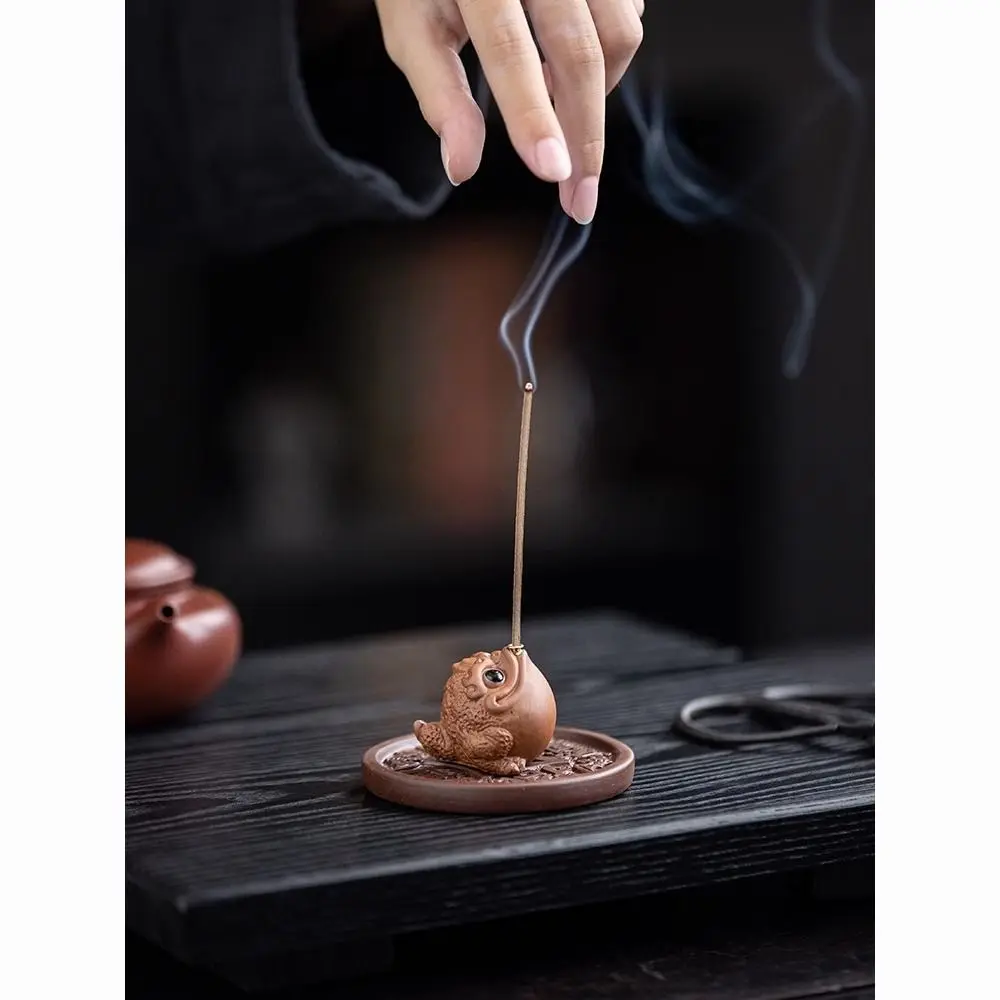 Lucky Purple Sand Mini Golden Toad Line Incense Household Indoor Insert Zen Tea Table Desktop Aromatherapy Furnace Ornaments