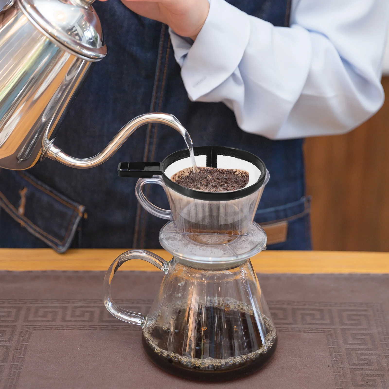 

Coffee Maker Filter Reusable Fine Mesh Strainer for Espresso Tea Pot Reliable Filtration Home Brewing Essential Replacement Part