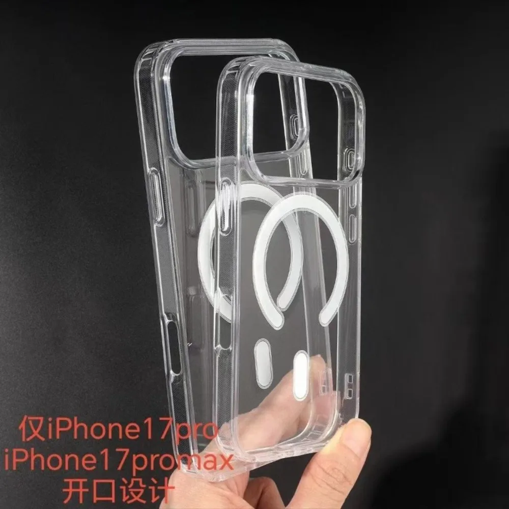 Transparente MagSafe-Hülle für iPhone 18 17 Air 16 16E 15 14 13 12 Mini 11 Pro XR X XS Max 7 8 Plus Magnetische Kabellose Ladehülle – Detail 9