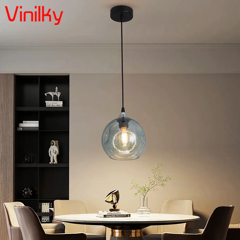 

Nordic Glass Pendant Lights Led Living Dining Room Hanging Lamp Modern Blue Aisle Chandeiler Home Decoration Lighting Luminaire