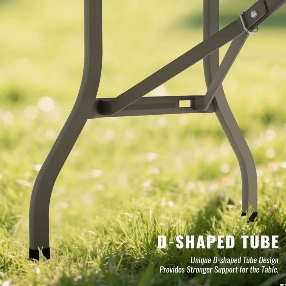 طاولة قابلة للطي شديدة التحمل بطول 6 أقدام بسعة 330 رطل، قوية ومحمولة للتخييم والمناسبات الخارجية