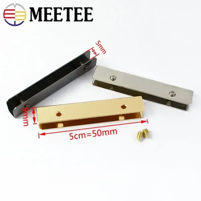 Meetee 5/10/20Pcs 5cm Bag Corner Screws Clip Edges Protector Metal Buckle Purse Decoration Corners Clasp Leather Craft Accessory