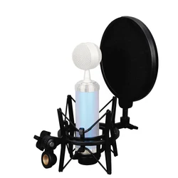Shock-proof Mount Holder with POP Filter for Condenser Microphone Stands for MIC Live Streaming Blogger