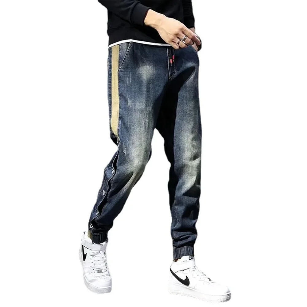 Streetwear Vintage Jeans men High Waisted Y2k Fashion Splash Ink Trouser men's Korean Style Denim Long jeans Casual cargo pants