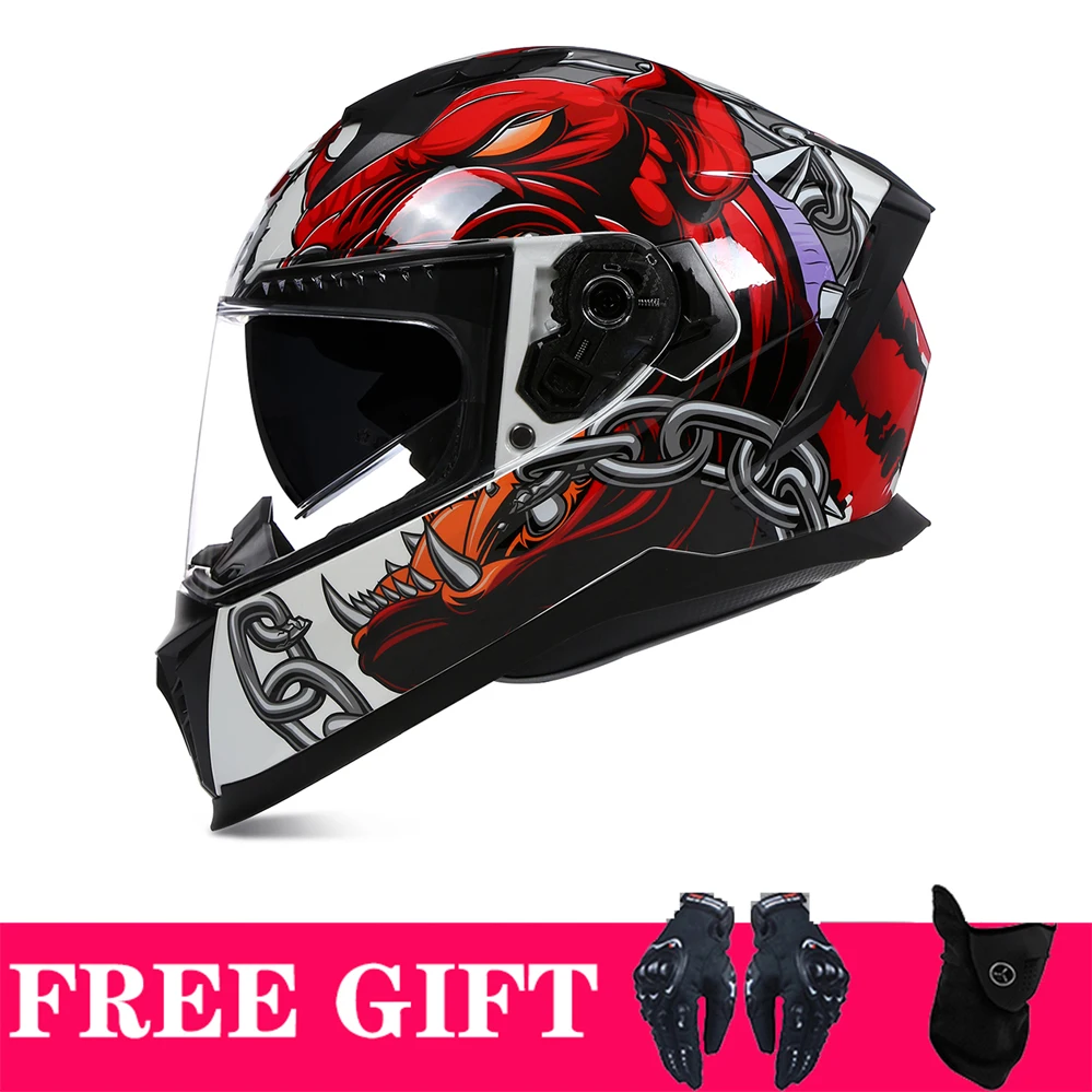 2025 New DOT Appoved High Quality Double Lens Helmet Abs Full Face motocross Motorcycle Racing Helmet Unisex