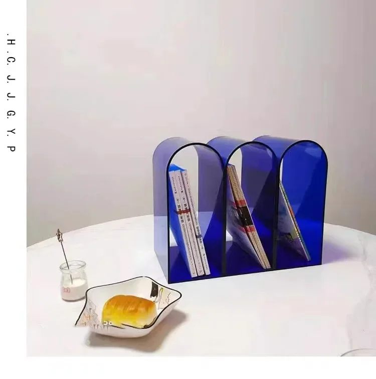 Acrylic Bookshelf Floor-standing Storage Rack Bedroom Creative Simple and Organization Living Room