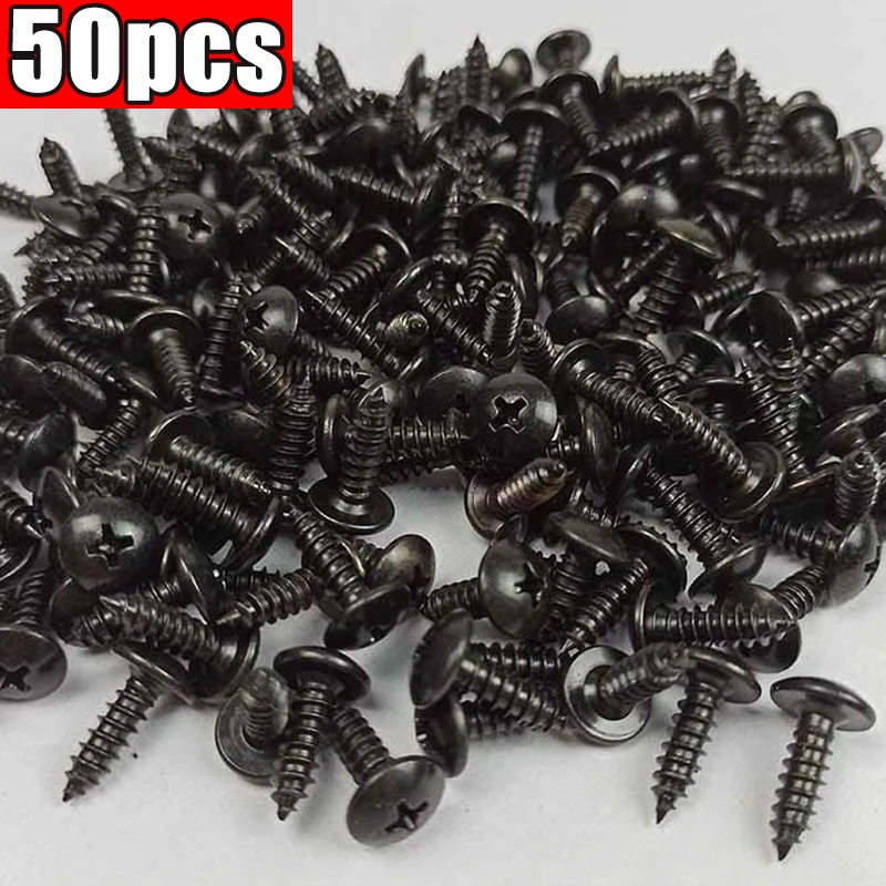 1/50Pcs Self-tapping Screws Car Metal Screw Fastener Clips Screw M5 Anti-rust Screw for Car Motorcycle Scooter ATV Moped E-bike