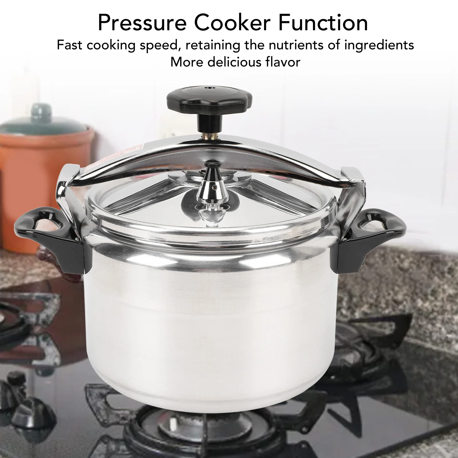 Aluminum Pressure Canner Pressure Cooker 7L Large Capacity Zero Coating Professional Fast Cooking Double Ears for Gas Stove