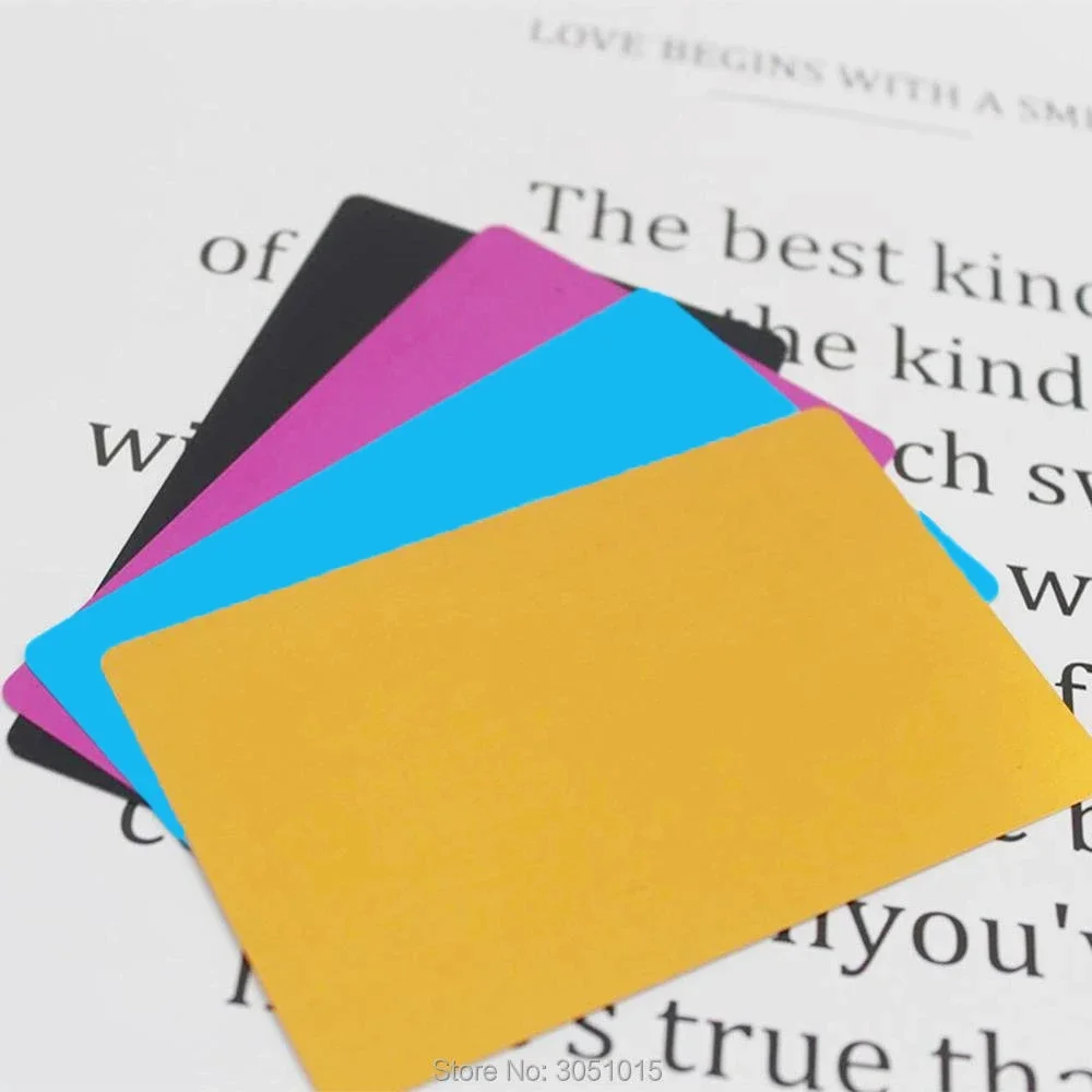 

Wholesale 100Pcs 0.2mm Ultra-thin Aluminum Business Card Dog ID Tag Name plate Laser Marking Engraving Business Card Blank Tags