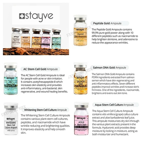 Imagen 2 del producto Corea Stayve 8ml BB Cream Glow Starter ampolla piel Booster suero serie Kit cara salmón ADN oro cuidado de la piel esencia base