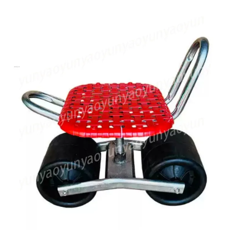 360 Degree Rolling Garden Stool, Adjustable Height Mobile Seat for Planting Harvesting, Back Saving
