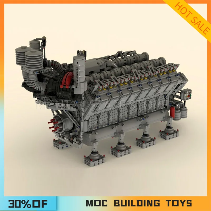 

[4777 шт.] индивидуальный MOC V16 дизельный двигатель, набор креативных строительных блоков STEM, развивающие игрушки, комплект строительной модели «сделай сам», на день рождения