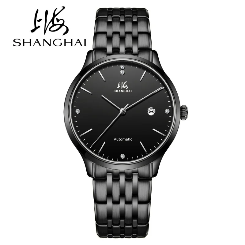 Reloj de negocios minimalista Shanghai para hombre, diseño de diamante, reloj de pulsera masculino resistente al agua de 41,3mm, cristal de zafiro de acero inoxidable 3070