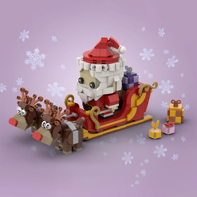 

576 шт. MOC Санты-Клаус + оленей + сани + подарки креативная игрушка Brickheadz развивающие строительные блоки игрушка в подарок для детей