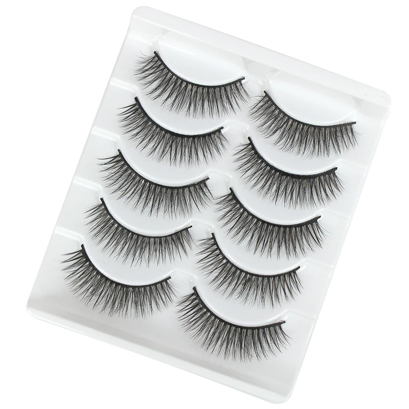 

5 Pairs 3D Faux Mink Hair False Eyelashes 20-25mm Natural/Thick Long Eye Lashes Wispy Makeup Beauty Extension Tools