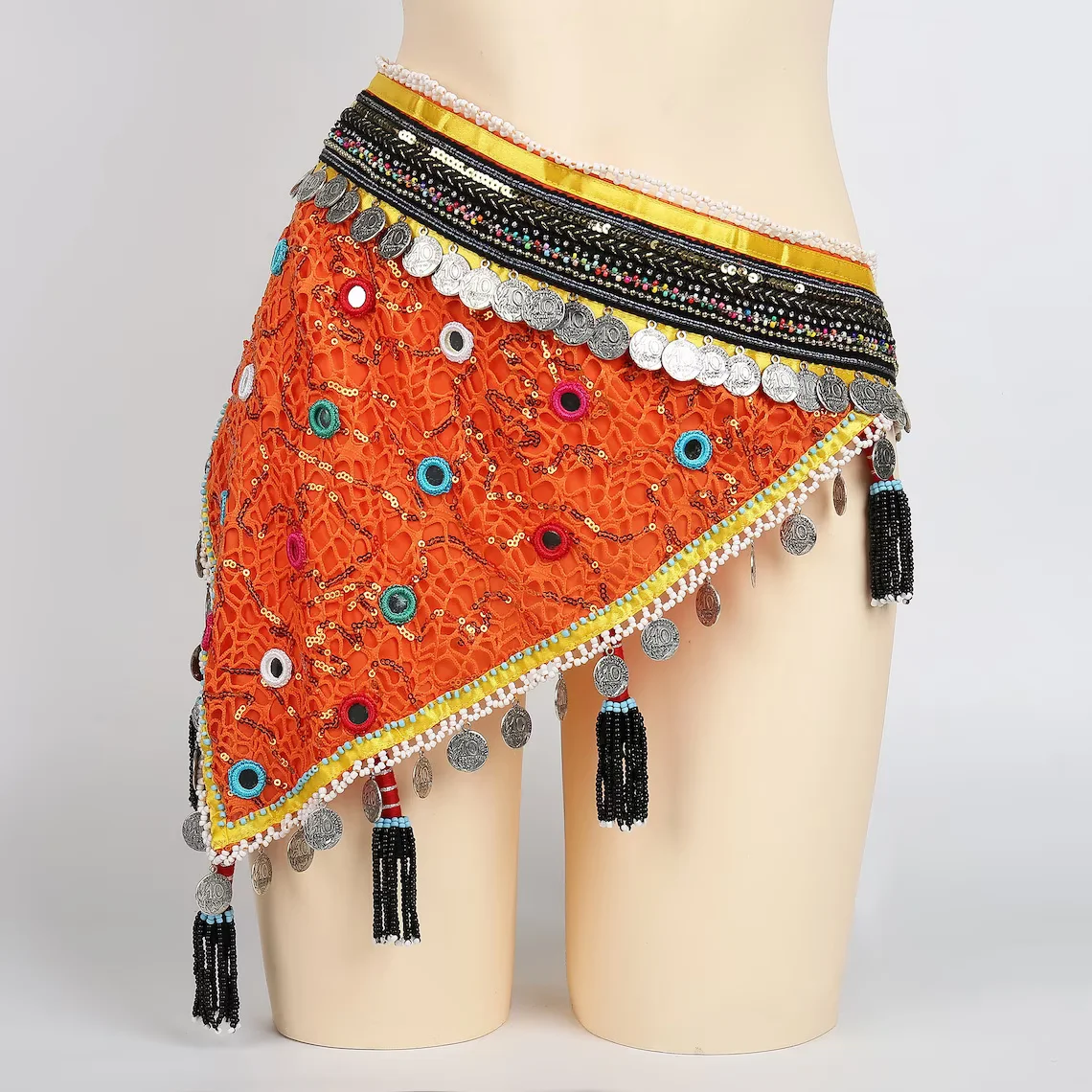 Tribal Belly Dance Waist Belt Adjustable Belly Chain Gypsy Dance Coins Hip Scarf Swag Tribal Belts