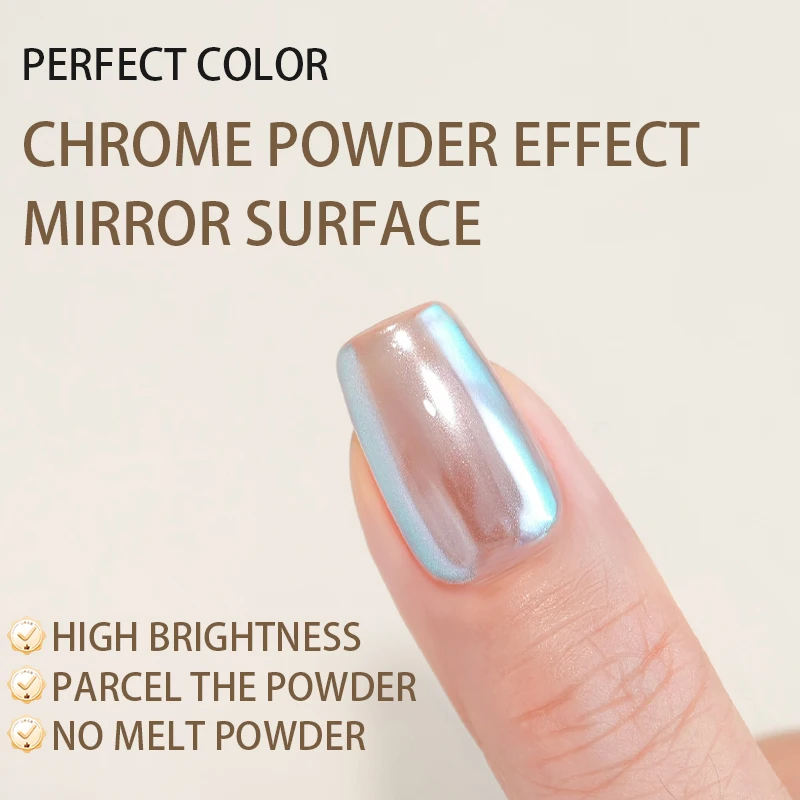 PERFECT COLOR Gel Top Coat for Chrome Nail Powder 12ml Clear No Wipe High Gloss Top Coat Easy Application