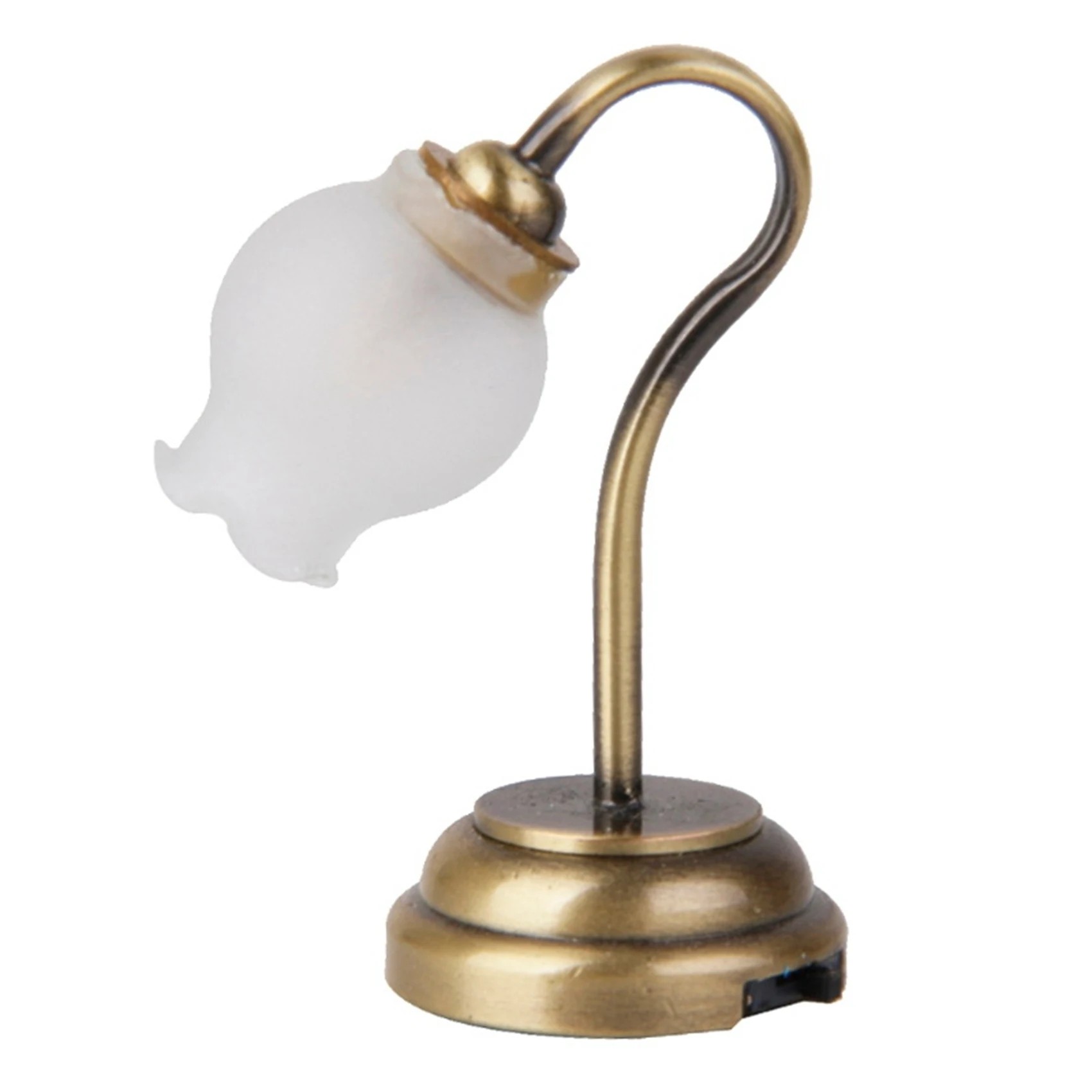 Mini lampe de table vintage avec lumière LED, modèle pour accessoires miniatures 1/12, 1/12