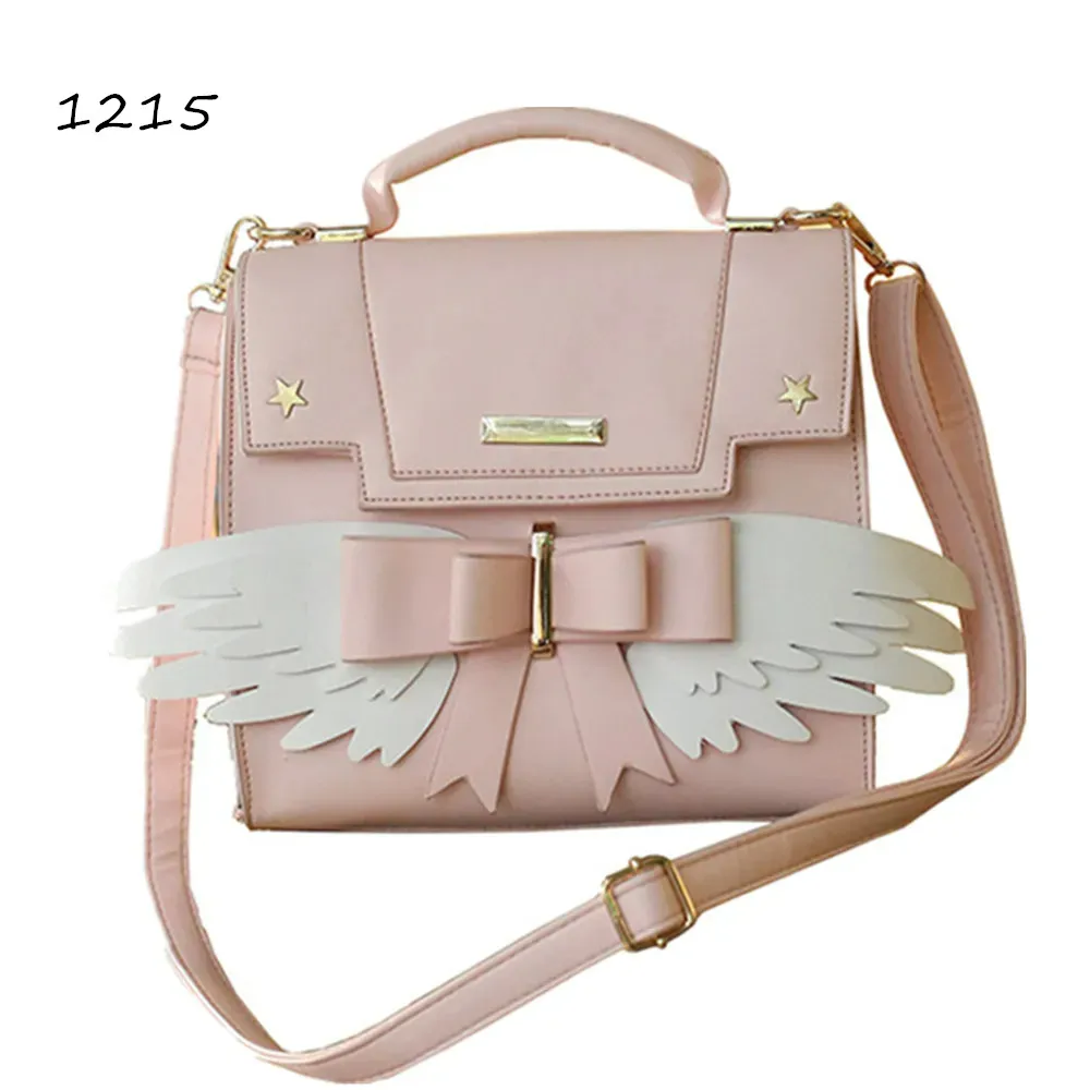 Kobiety kartka z Anime Captor Sakura Lolita szkoła torba na ramię Tote Bag crossbody ze skrzydłem
