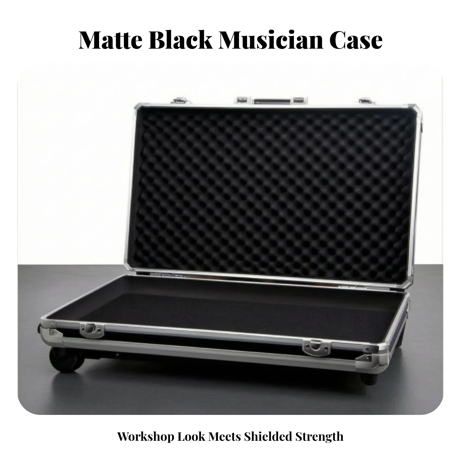Rolling Effects Case Secure Pedal Board Case with Wheels Portable Padded for Guitarists, Gigs, Rehearsals