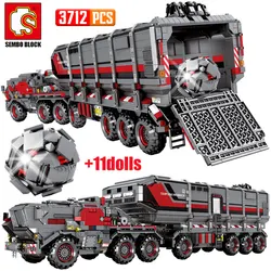 SEMBO City Wandering Earth Carrier Car Building Blocks Military Tank Cargo Van Transport Truck Figures Bricks Boy Toys