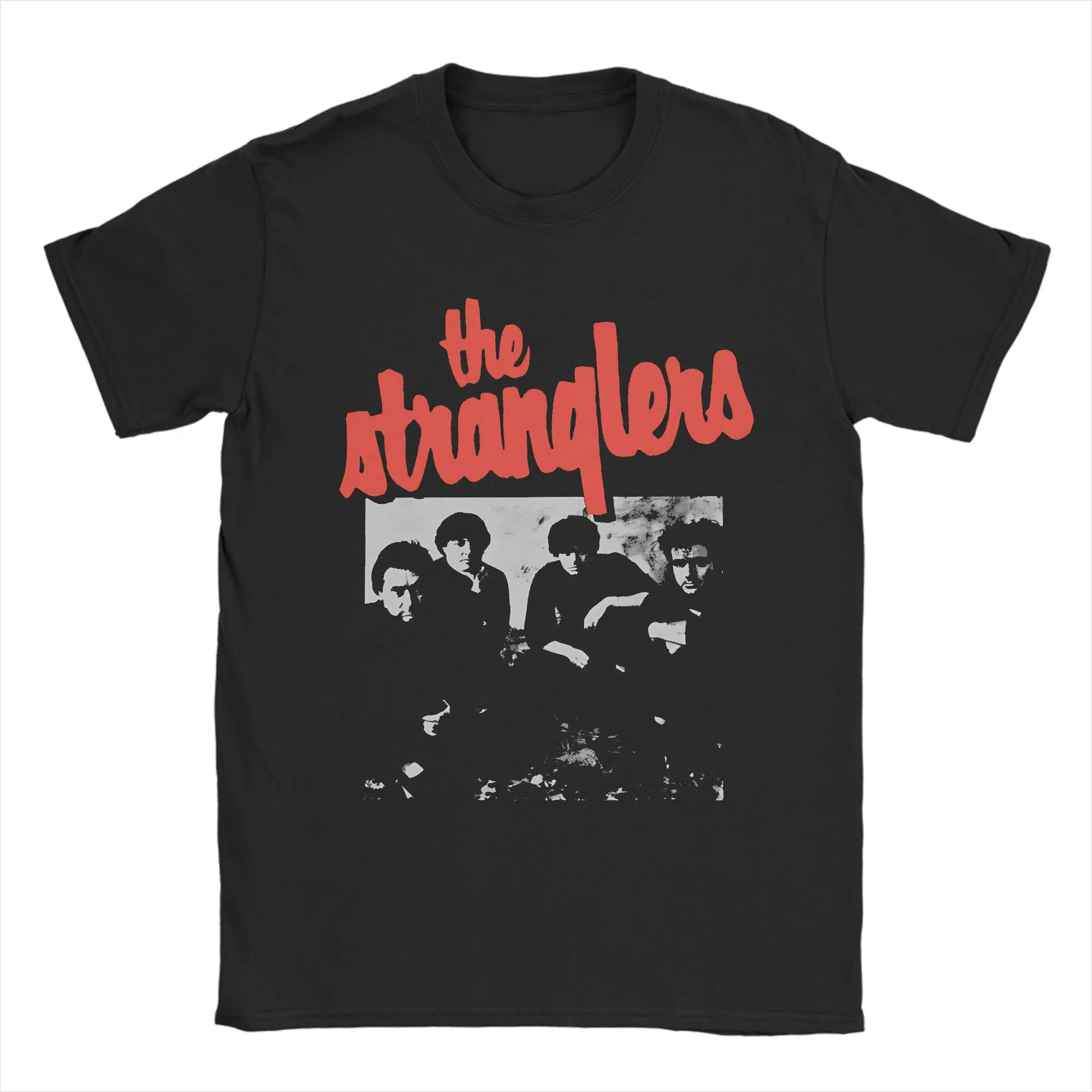 

The Stranglers Band Portrait T-Shirt Men Music 1974 Unique Cotton Tee Shirt Crew Neck Short Sleeve T Shirts Big Size Clothing