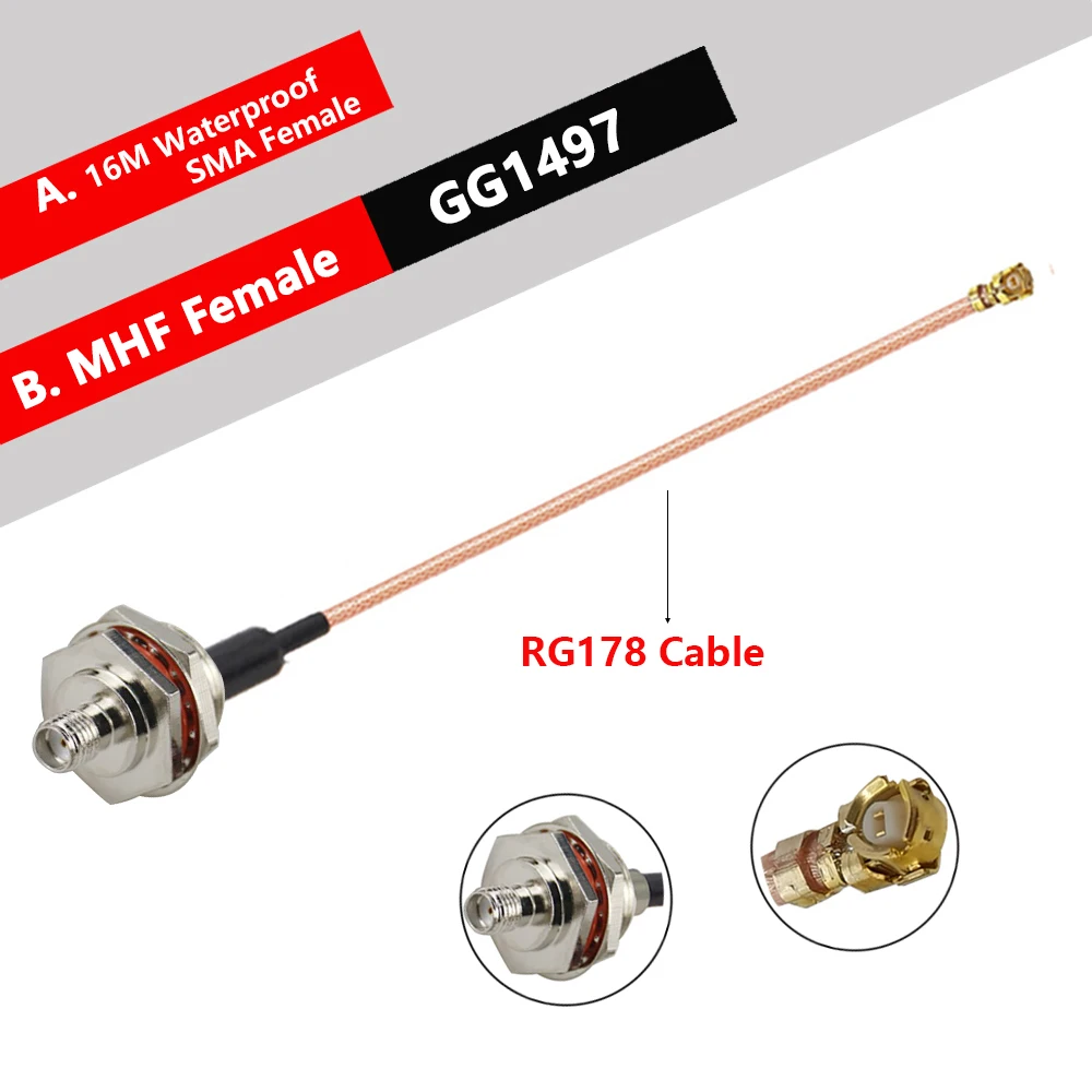 10PCS RG178 Coaxial Cable M16 Waterproof RP SMA Female to U.FL MHF Female Jack Connector RF Pigtail for WIFI Antenna Extension