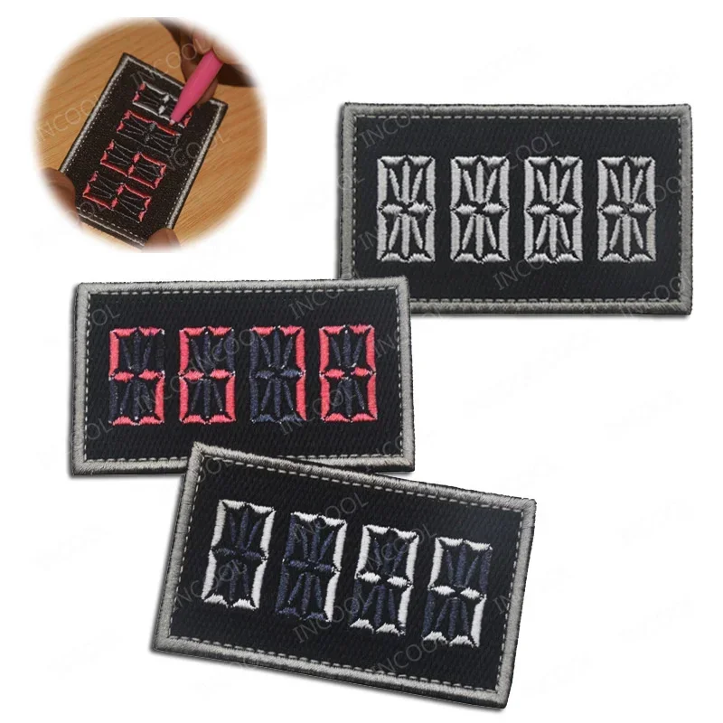 Parche bordado en blanco personalizable para nombre o letras - imagen 3