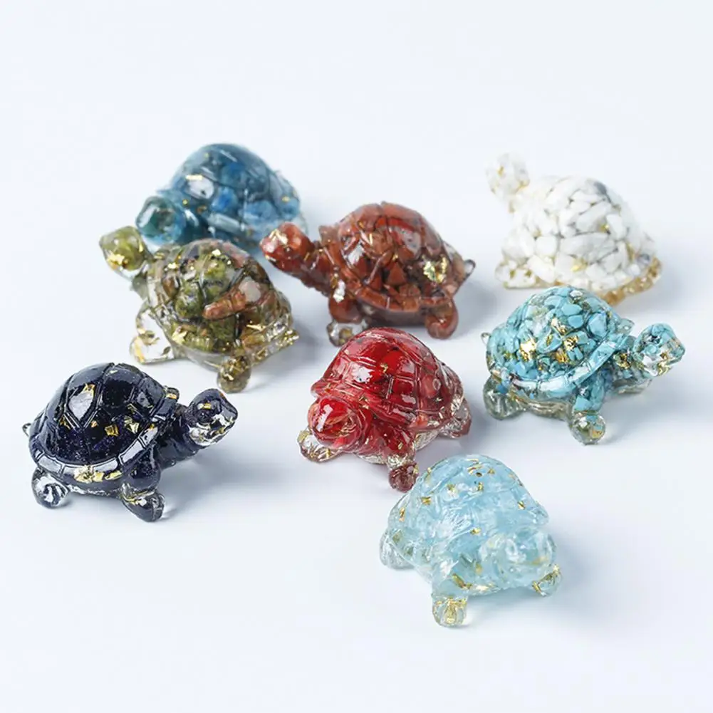 5*3cm Faux Crystal Turtle Figurine Artificial Tortoise Miniature Lucky Statue Epoxy Resin Table Centerpiece Car Home Decoration